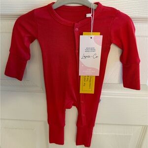 NWT Preemie Red Convertible Footie